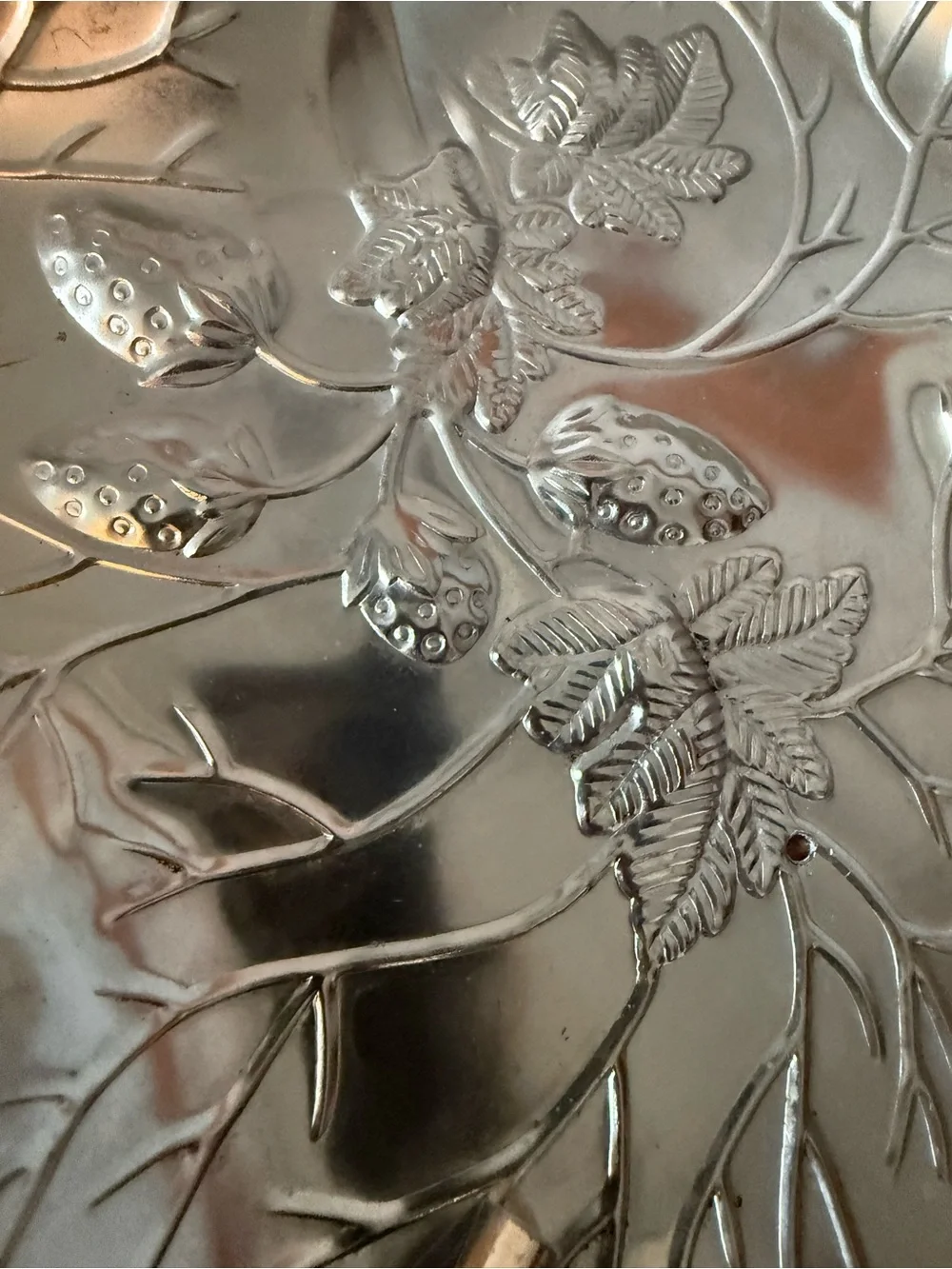 Silver Leaf-Shaped Decorative Serving Tray